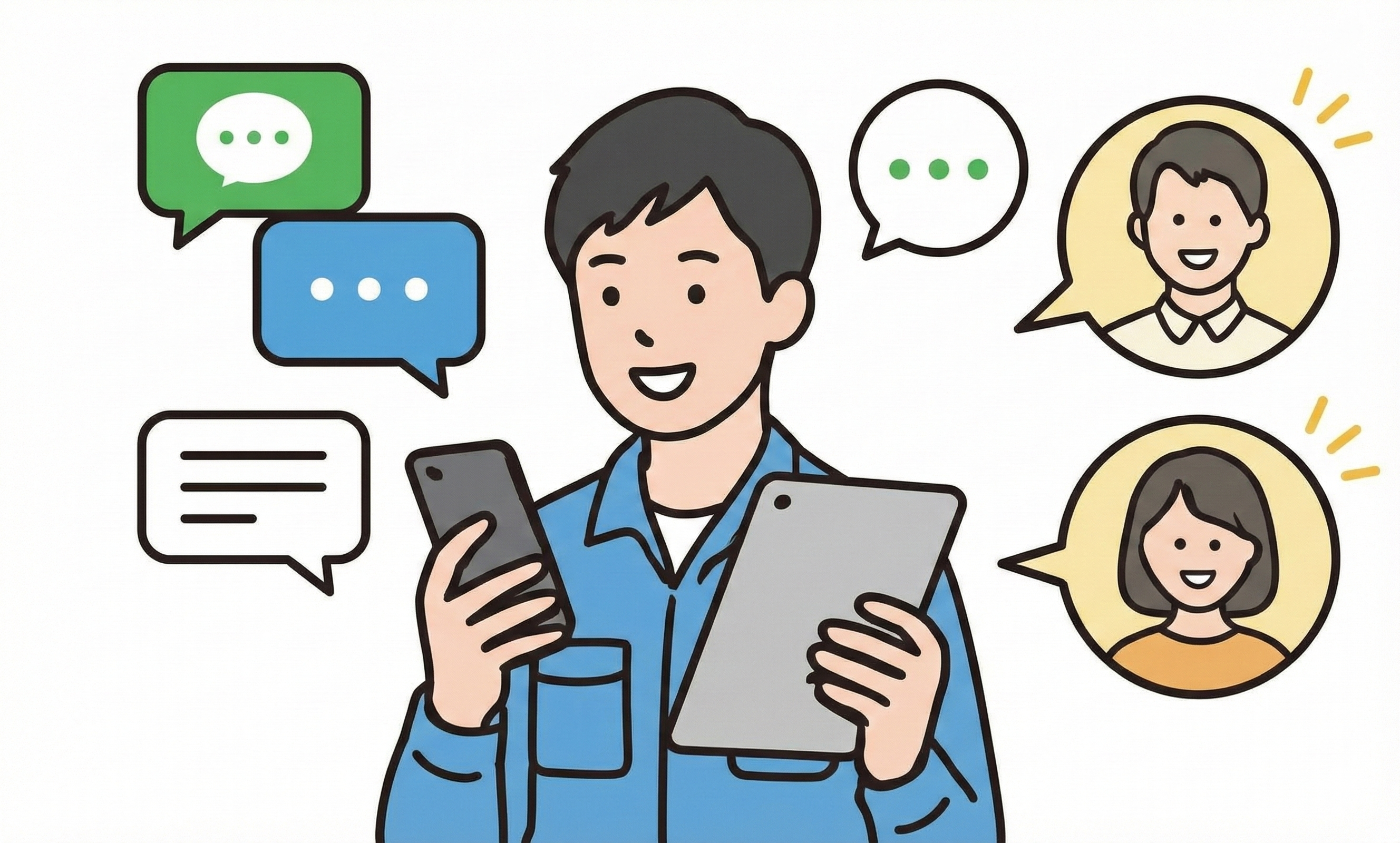 SMS送信機能で入居者にスムーズに連絡が取れるイメージ